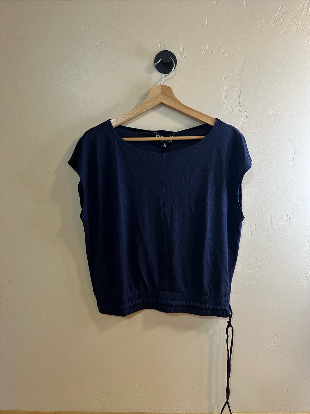 GSTQ Drawstring Crop Top in Midnight Blue Large NWT - Picture 7 of 8